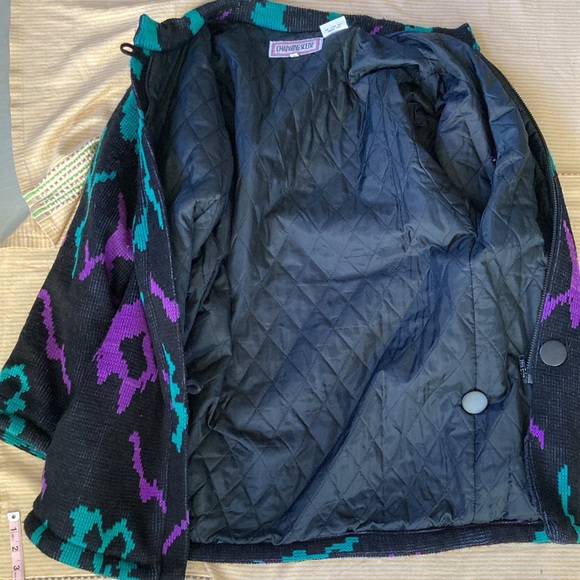 Changing Scene ~ 80s Vintage Knitted Heavy Sweater Coat ~ Size Small - Picture 13 of 14